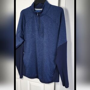 Under Armour cold gear 1/4 zip multi texture pullover mens L blue breathable